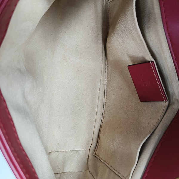 GG Marmont Small Quilted Calfskin Red
