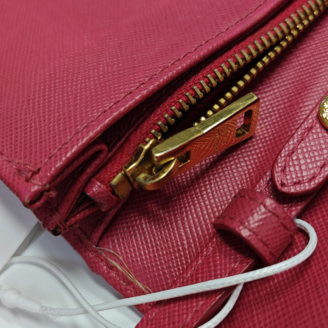 Fold Wallet Saffiano Calfskin Red