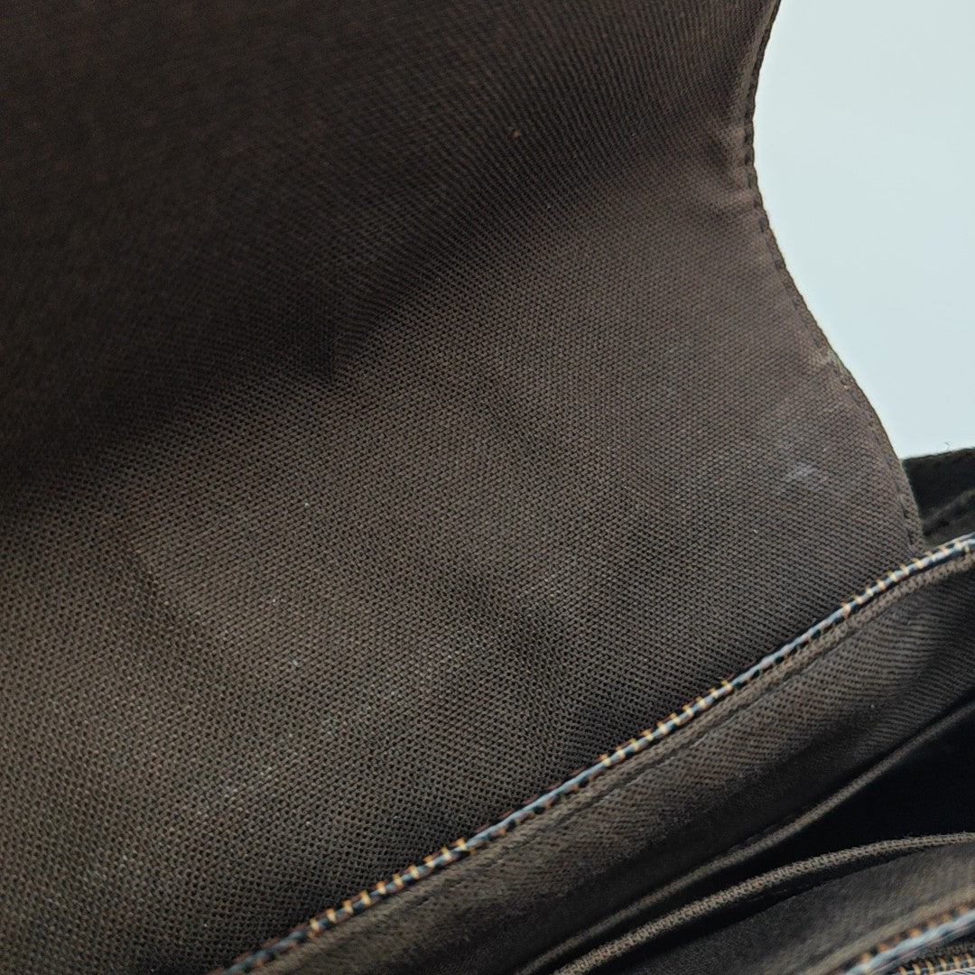 DISTRICT MM Damier Ebene Coated Canvas Brown
