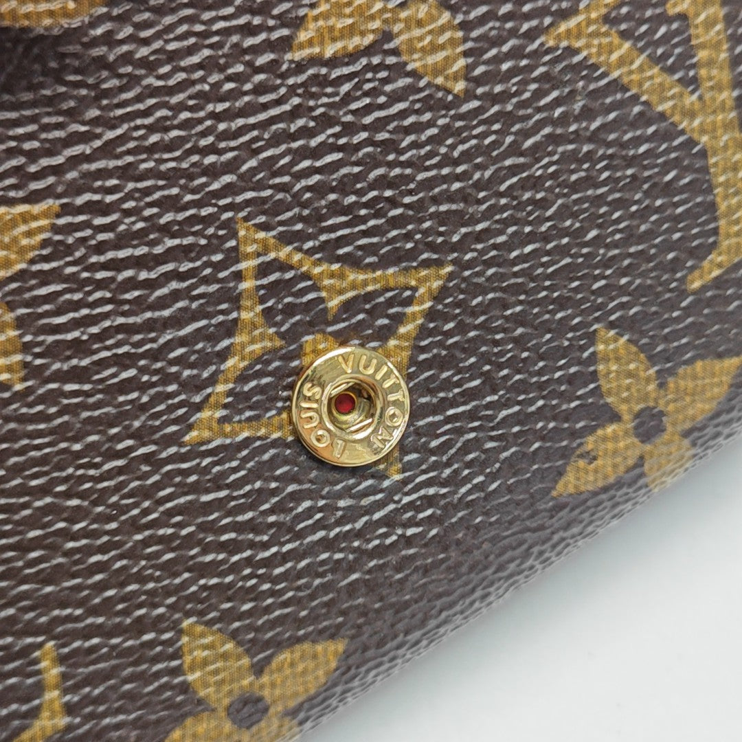 SARAH Monogram Coated Canvas Brown Wallet