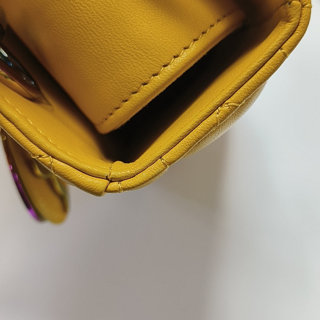 Lady Dior Small Cannage Lambskin Yellow