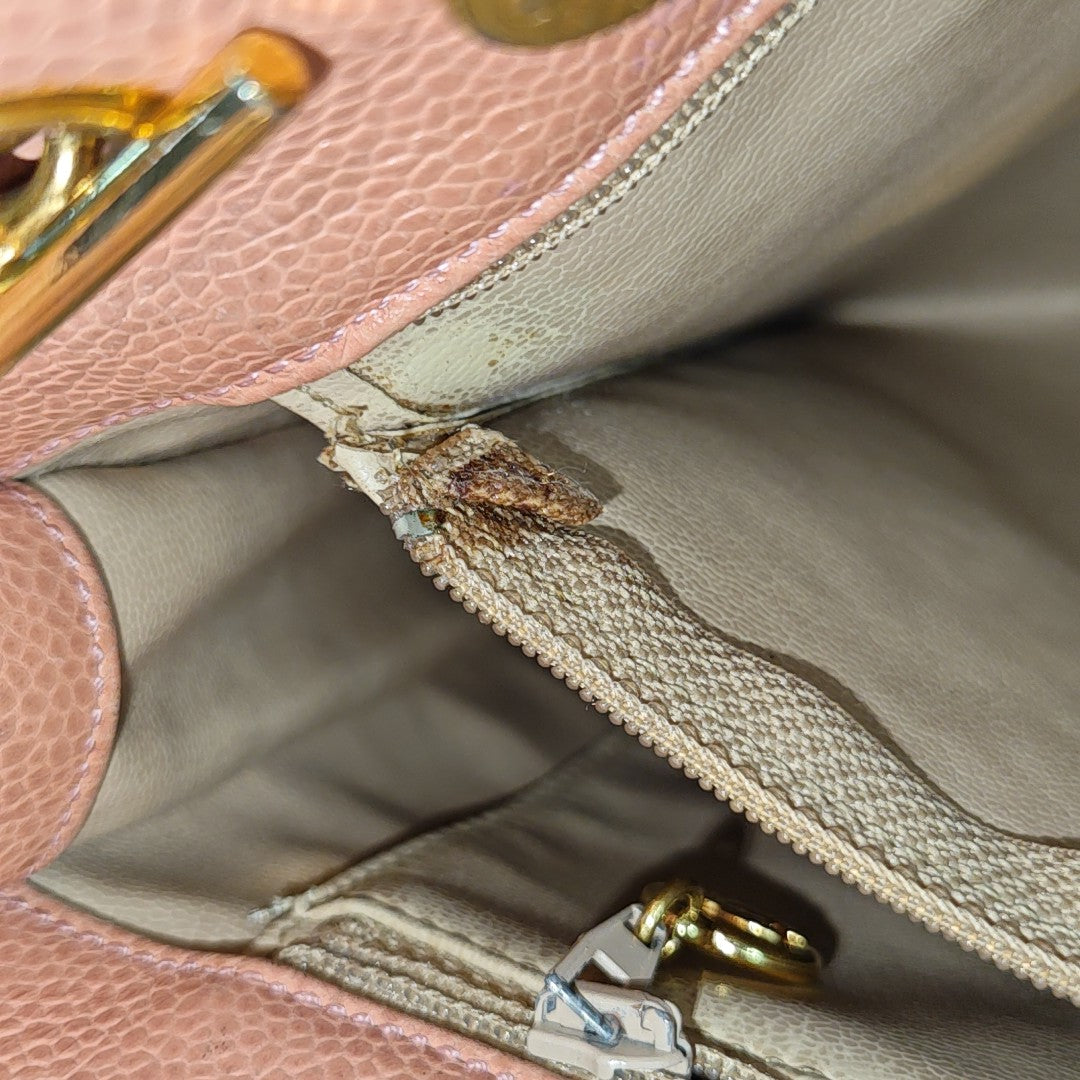 Grained Calfskin Tote Bag Pink