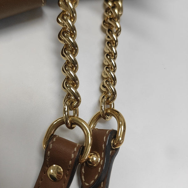 Padlock Medium Monogram Coated Canvas Beige