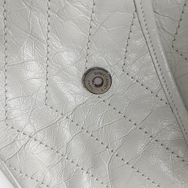 NIKI Medium Chevron Calfskin White