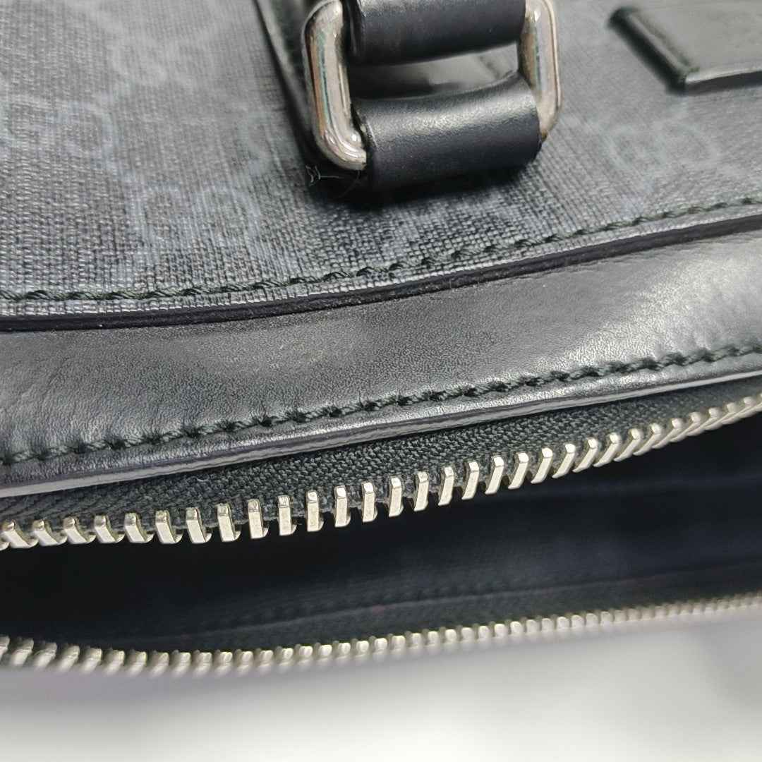 Monogram Coated Canvas Top Handle Bag Black