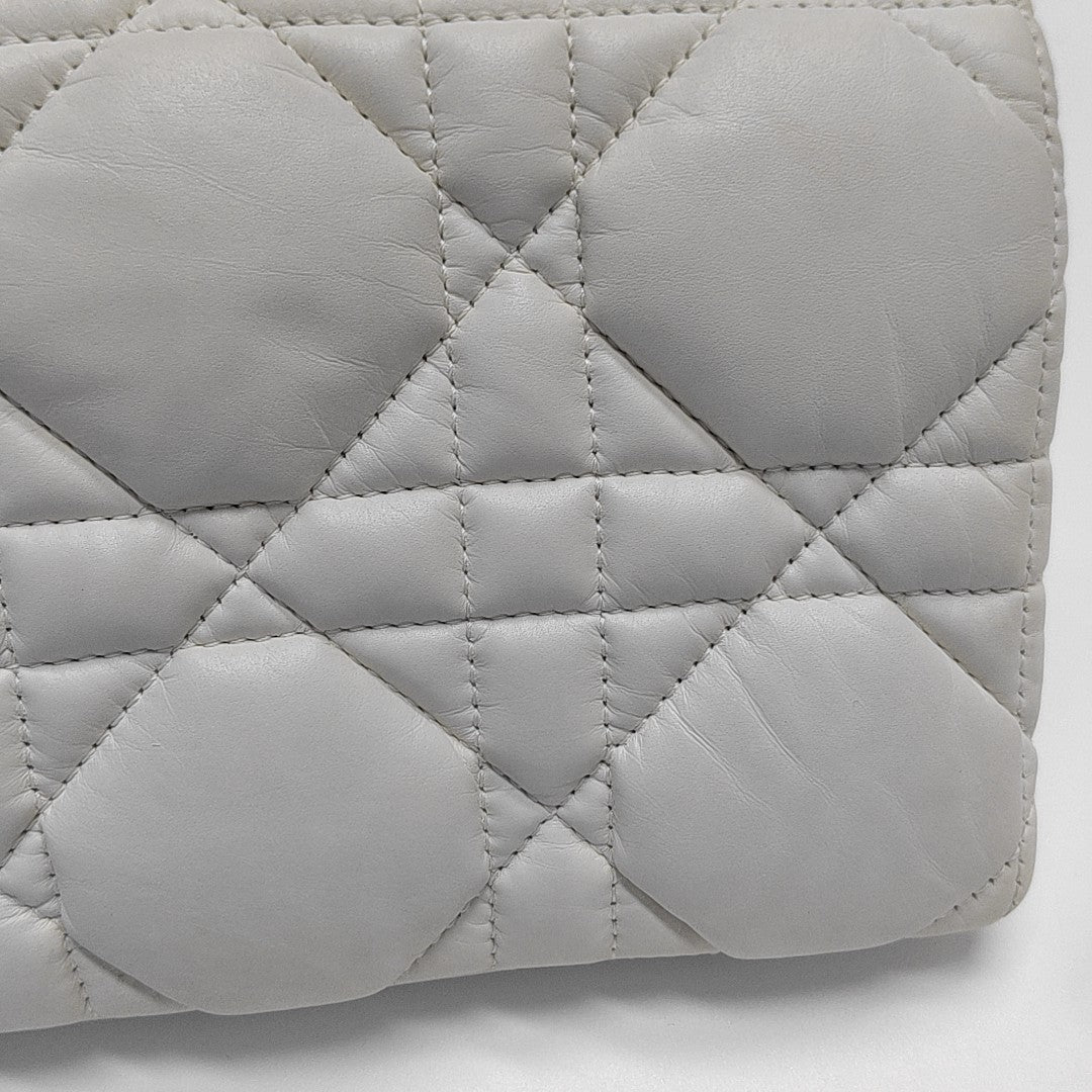 Dior Caro Small Cannage Calfskin White