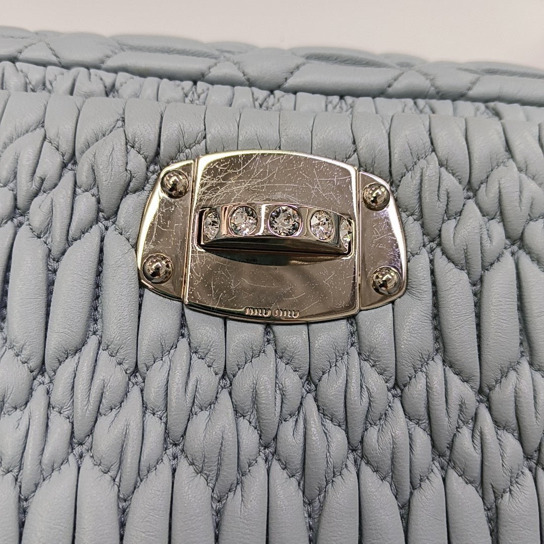 Crystal Quilted Lambskin Blue