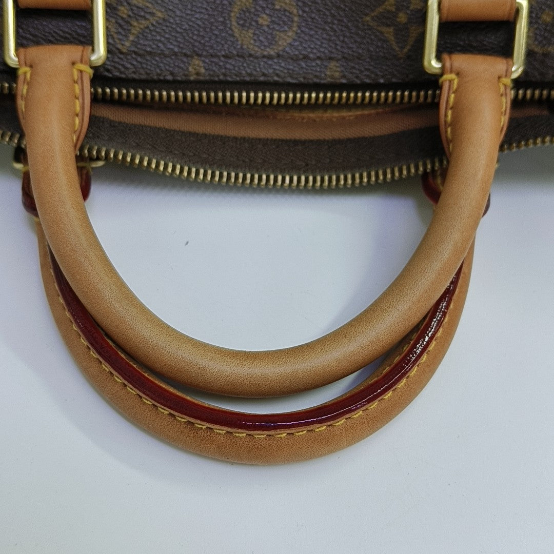 SPEEDY 30 Monogram Coated Canvas Brown