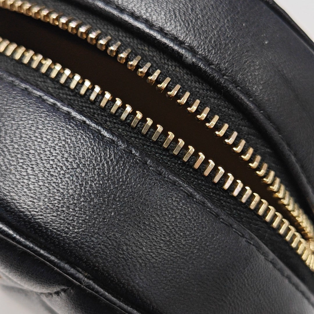 ROUND Quilted Lambskin Black