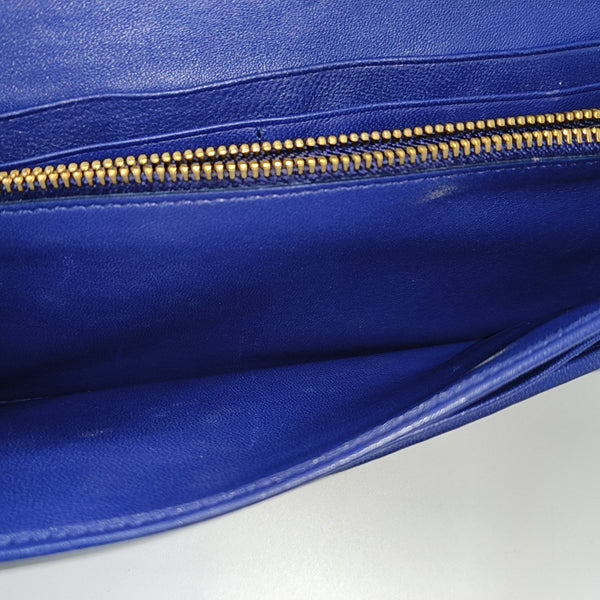 Quilted Lambskin Shoulder Bag Blue