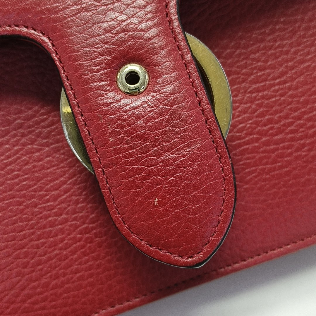 Interlocking G Small Calfskin Red