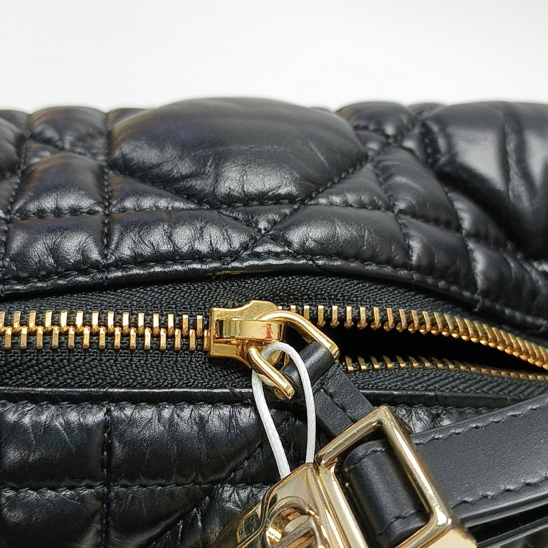 Diortravel Nomad Medium Cannage Calfskin Black