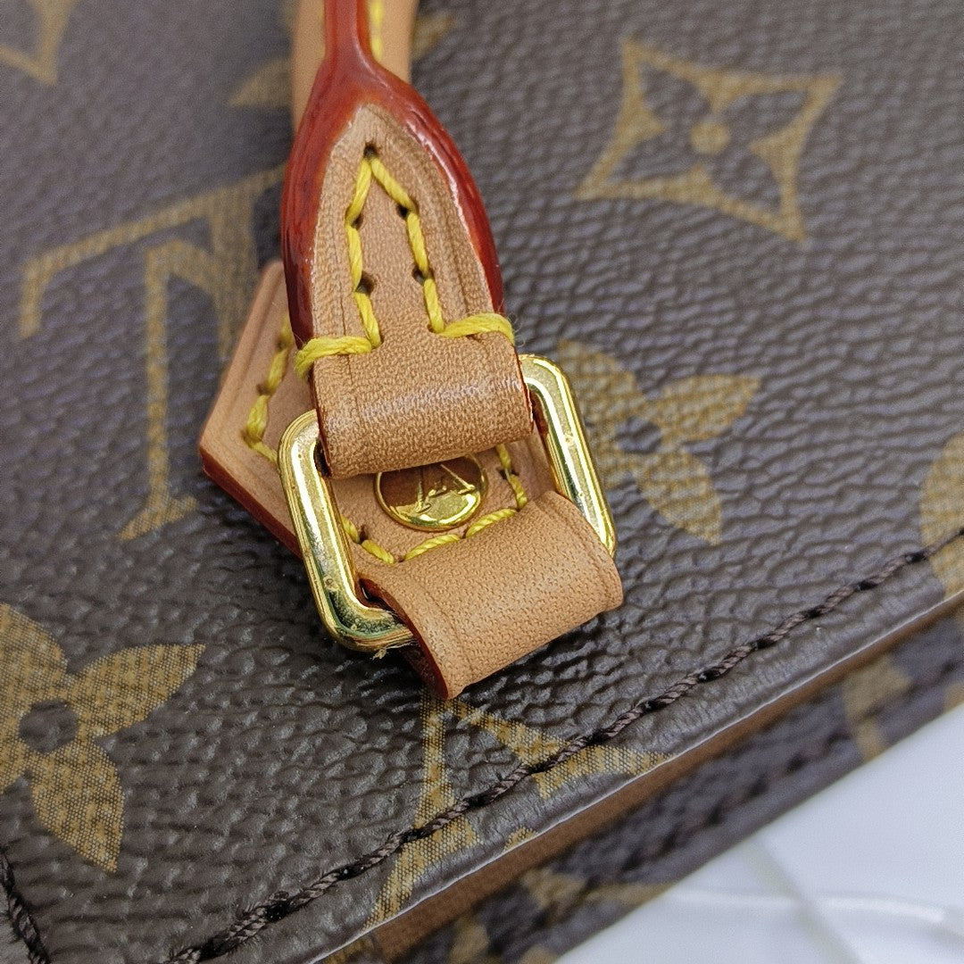 SAC PLAT Mini Monogram Coated Canvas Brown