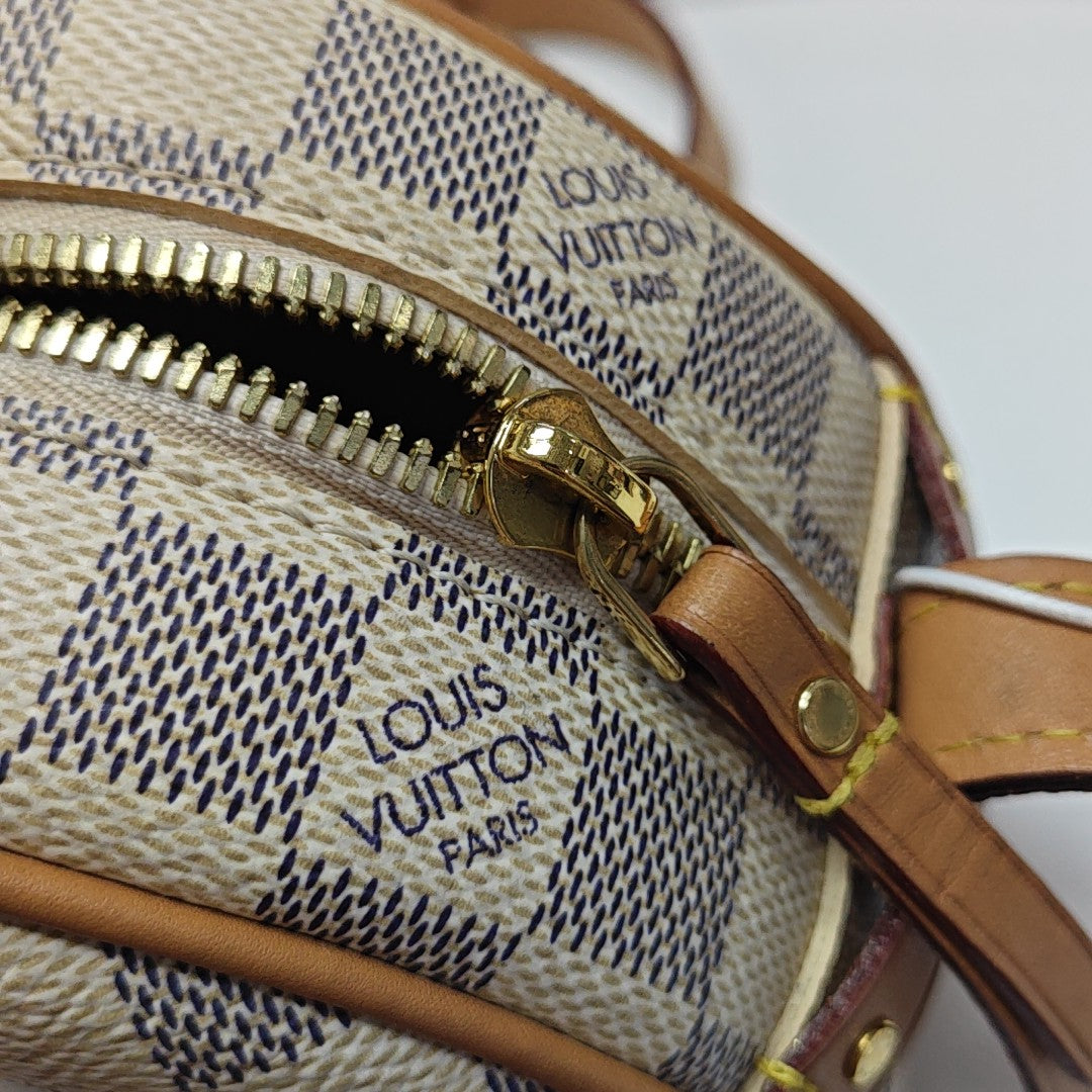 BOITE CHAPEAU PM Damier Azur Coated Canvas White