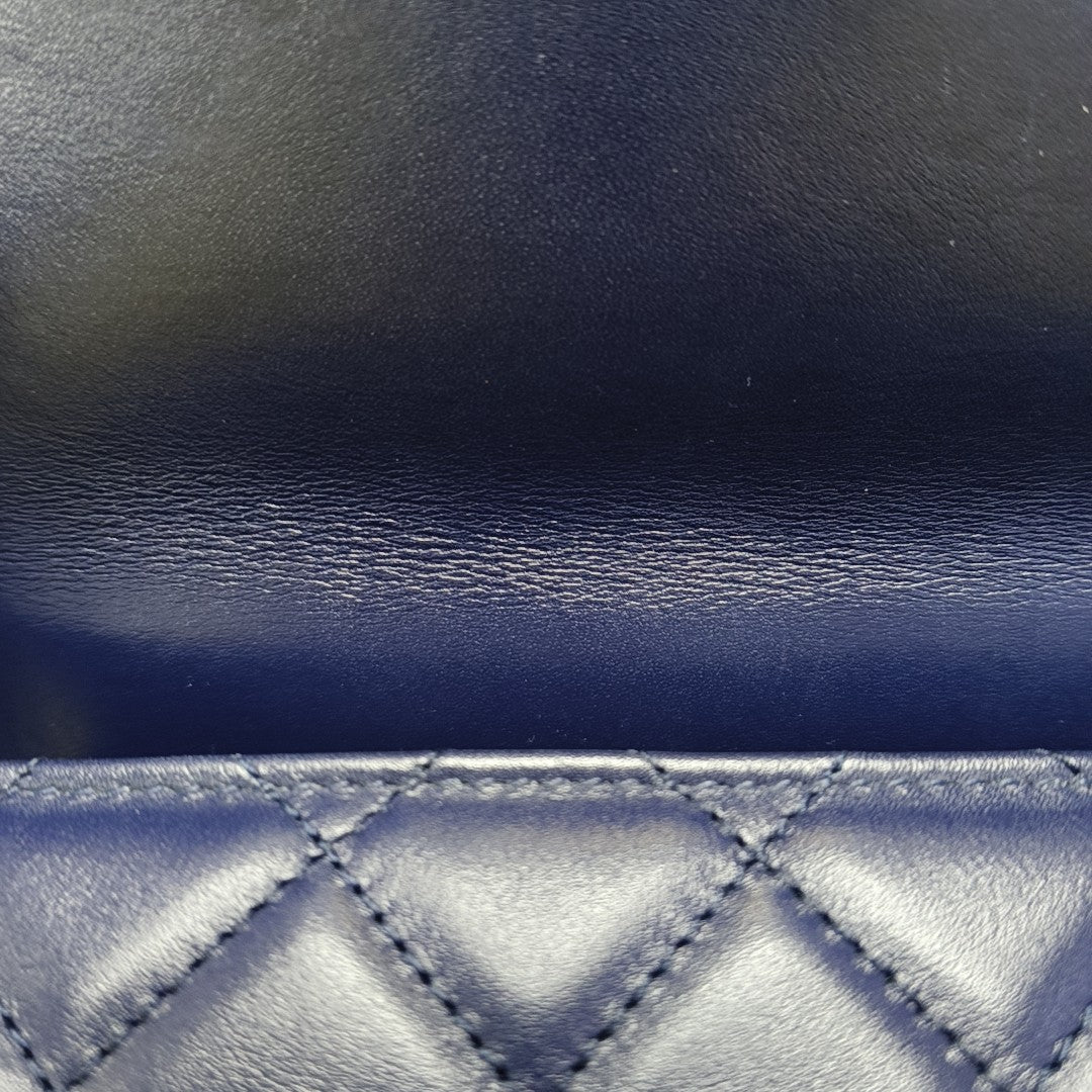 Quilted Calfskin Small Blue