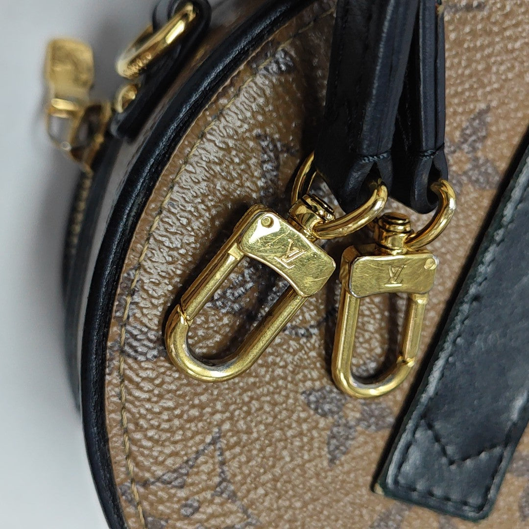 BOITE CHAPEAU Mini Monogram Coated Canvas Brown