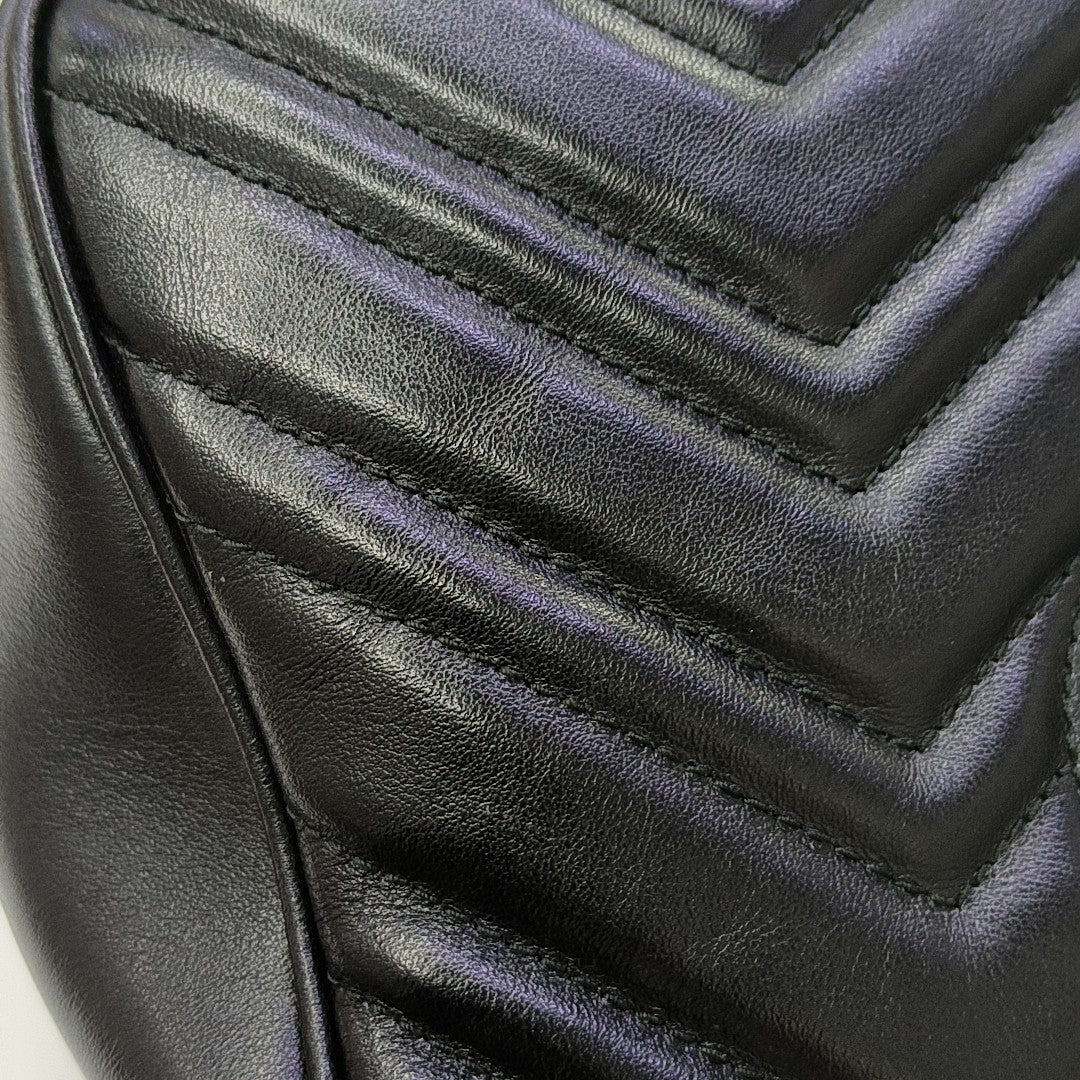 GG Marmont Medium Quilted Calfskin Black