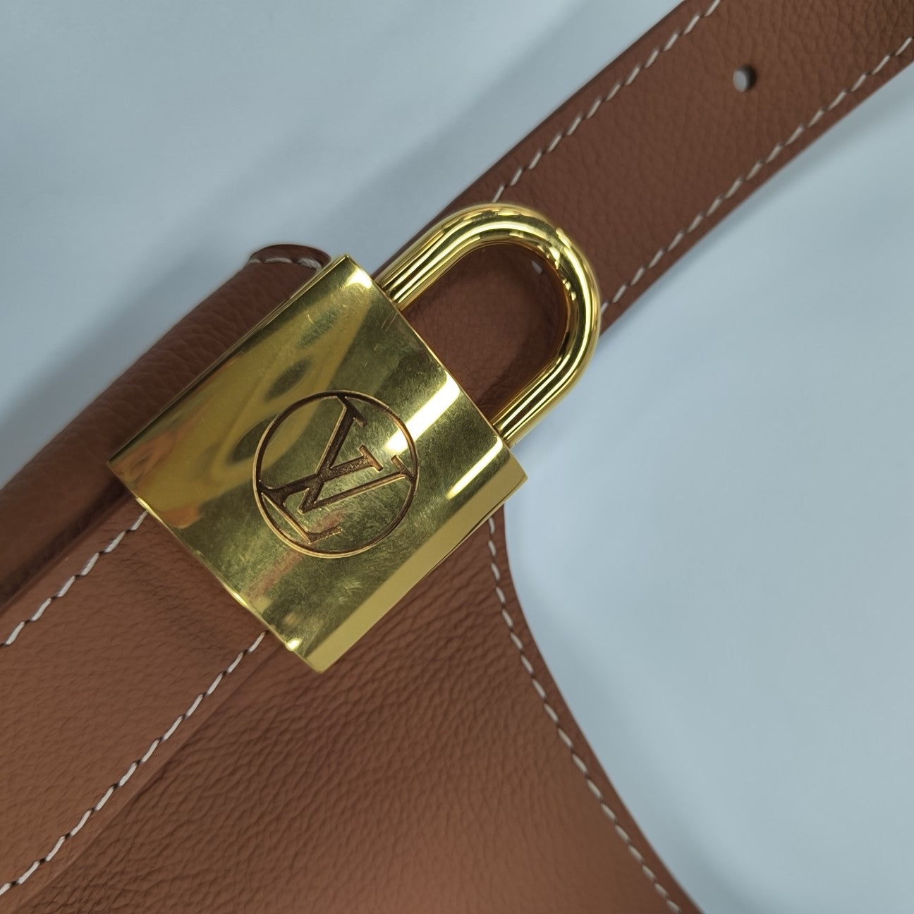 LOW KEY HOBO MM Monogram Calfskin Brown