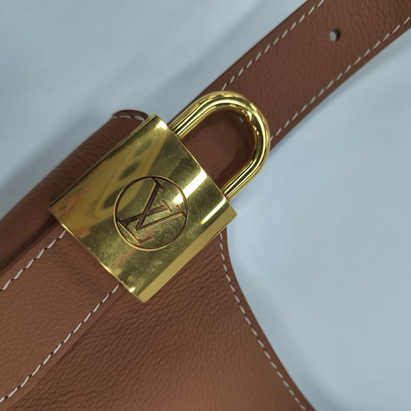 LOW KEY HOBO MM Monogram Calfskin Brown