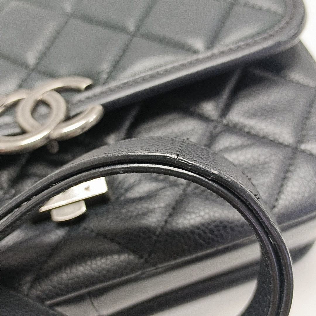Quilted Calfskin Shoulder Bag Black