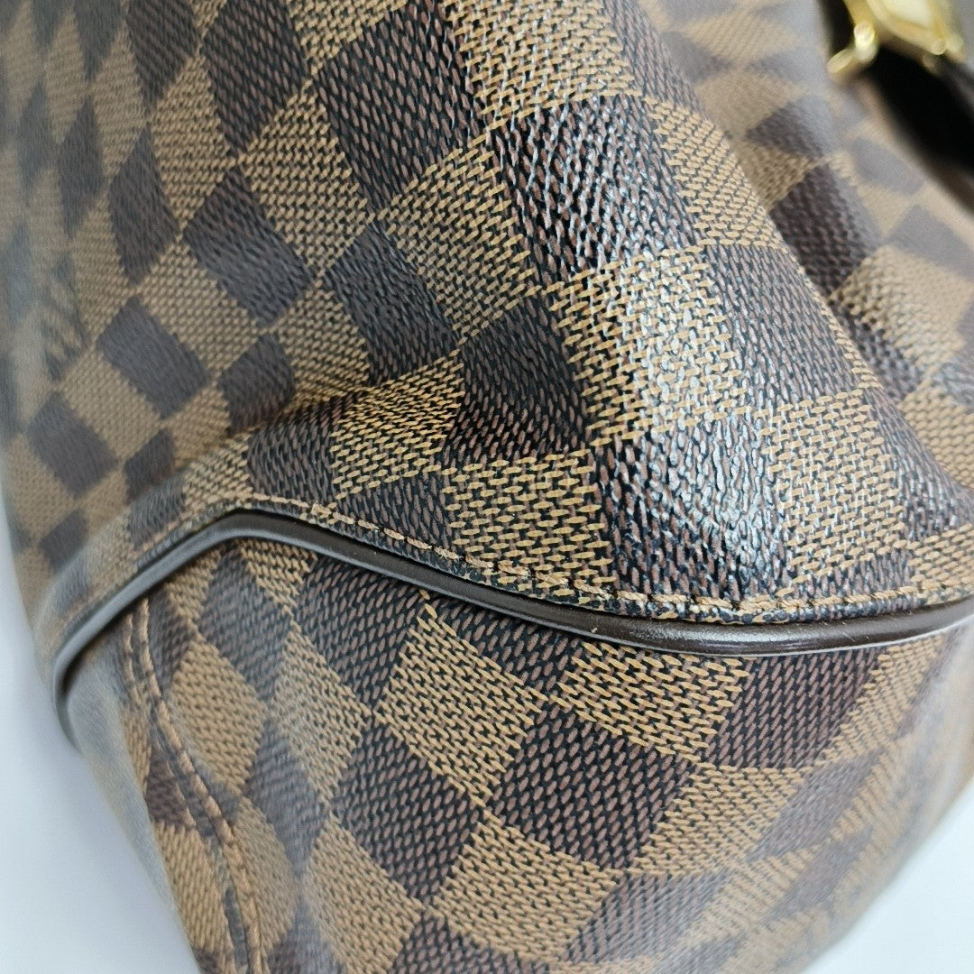 SISTINA MM Damier Ebene Coated Canvas Brown