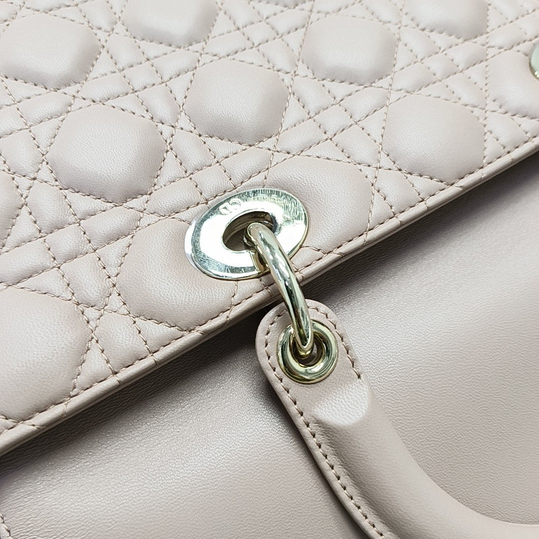 Lady Dior Large Cannage Lambskin Pink