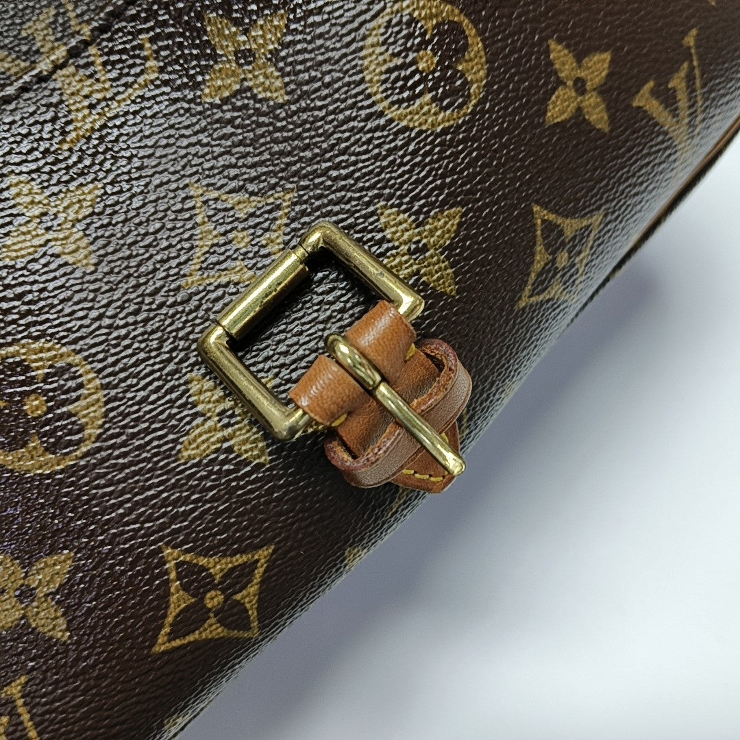 SOLOGNE PM Monogram Coated Canvas Brown