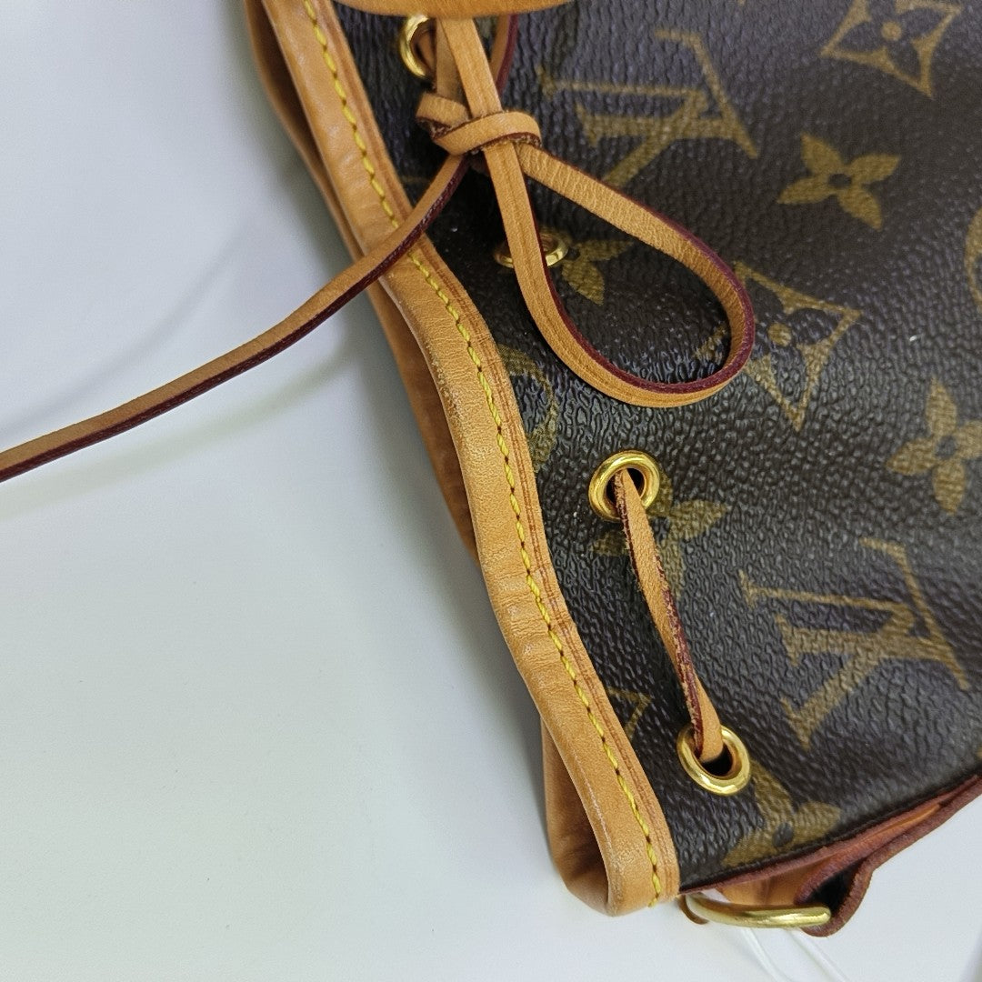 NÉONOÉ Nano Monogram Coated Canvas Brown