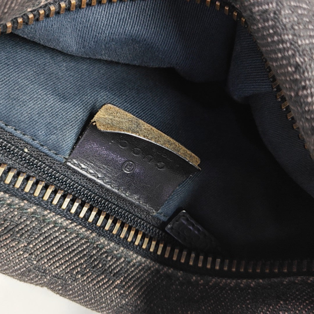 Monogram Denim Top Handle Bag Black