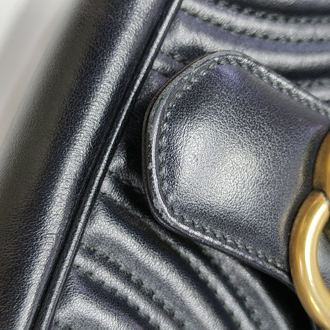 GG Marmont Small Quilted Calfskin Black