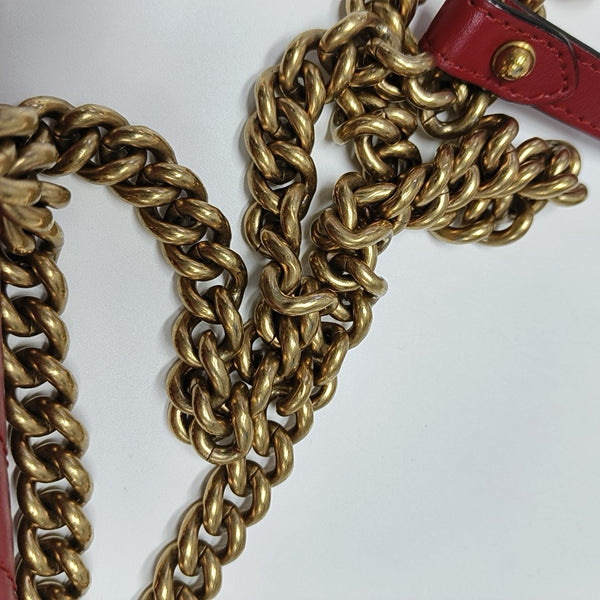 GG Marmont Small Quilted Calfskin Red
