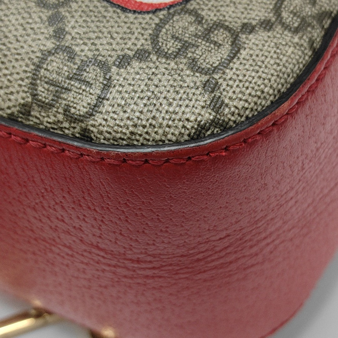 GG Supreme Small Monogram Coated Canvas Red
