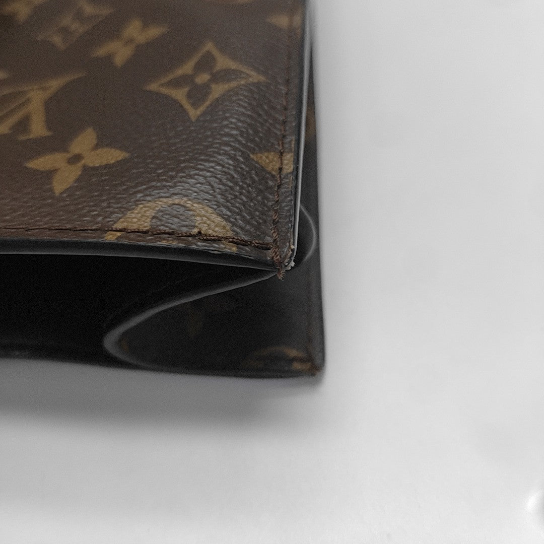 SAC PLAT Monogram Coated Canvas Brown