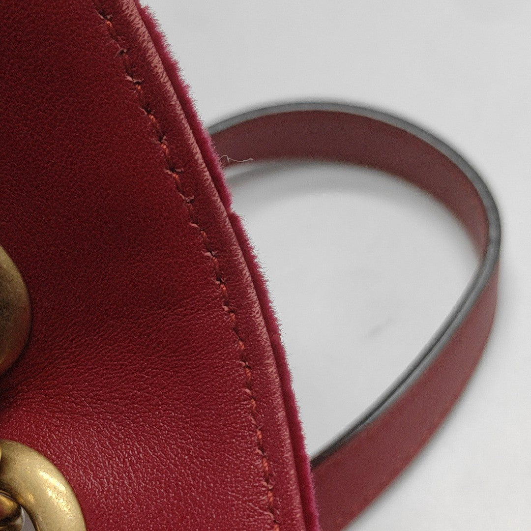 GG Marmont Medium Quilted Velvet Red