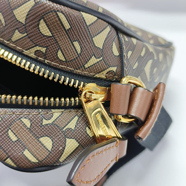Coated Canvas Crossbody Bag Brown