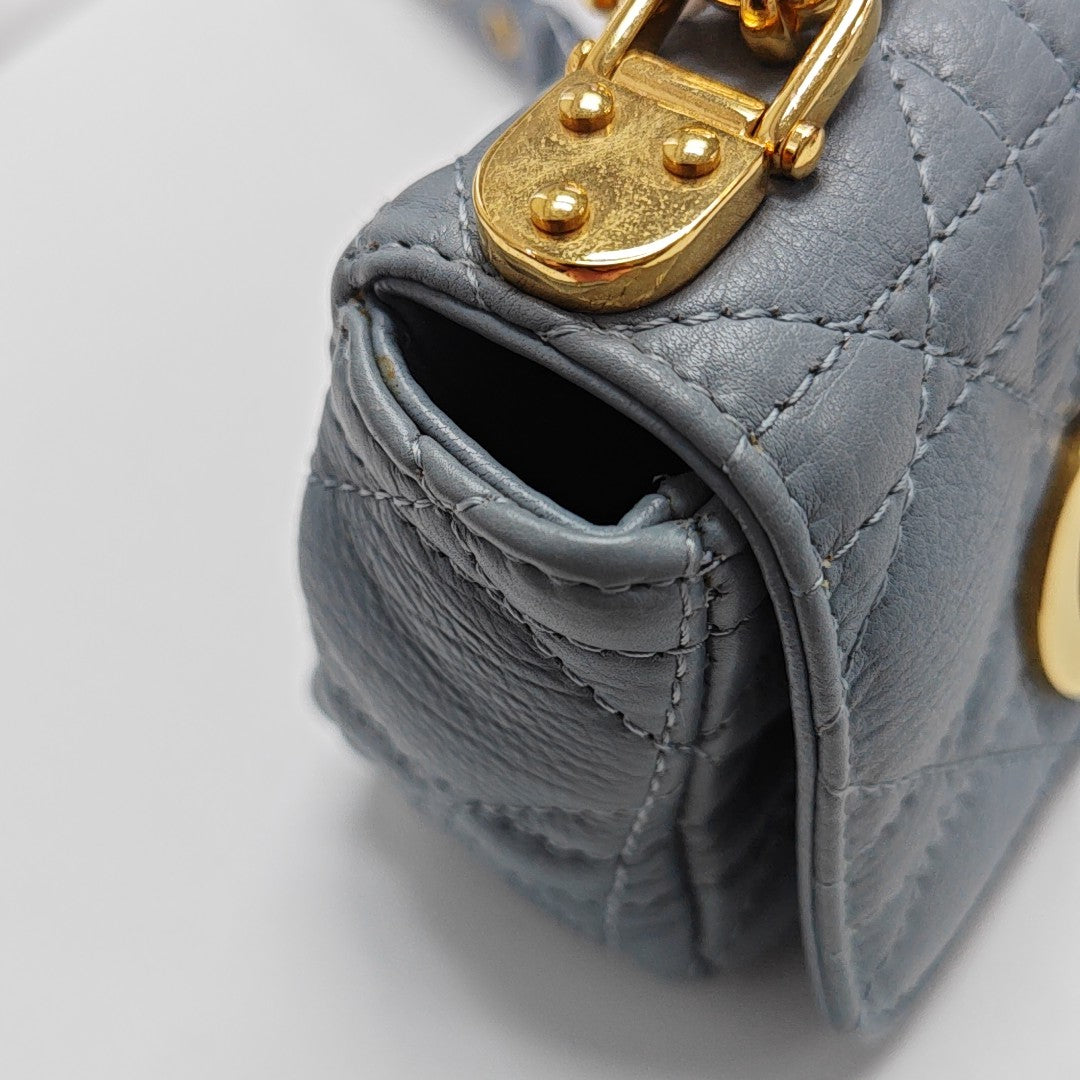 Dior Caro Super Mini Calfskin Blue