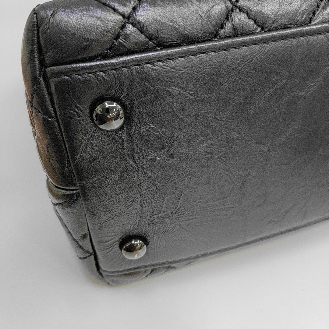 COCO HANDLE Medium Quilted Calfskin Gray