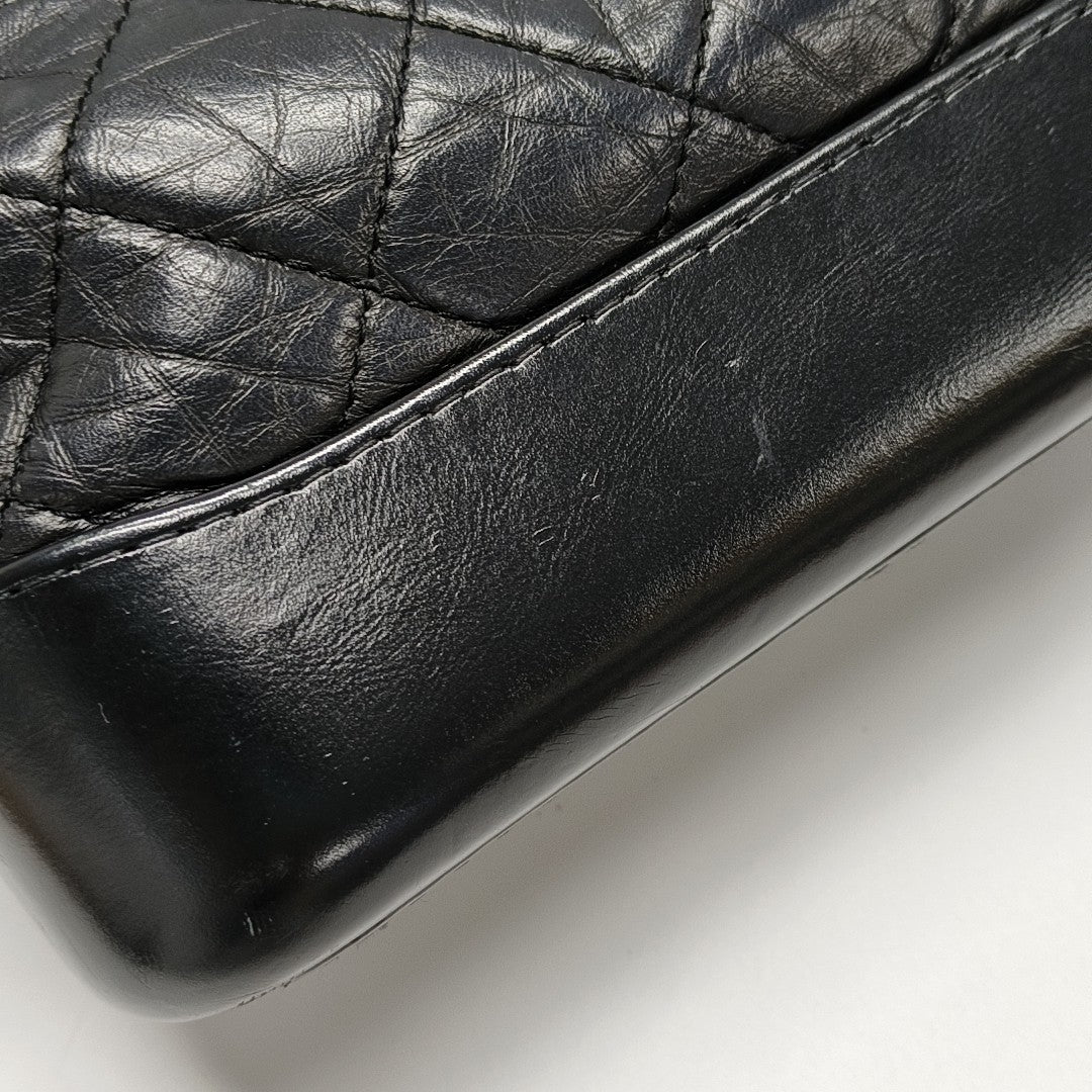 GABRIELLE Small Quilted Calfskin Black