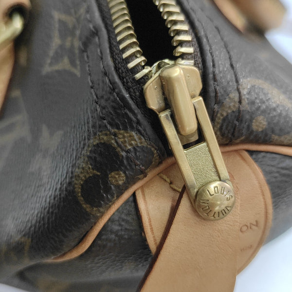 SPEEDY 25 Monogram Coated Canvas Brown