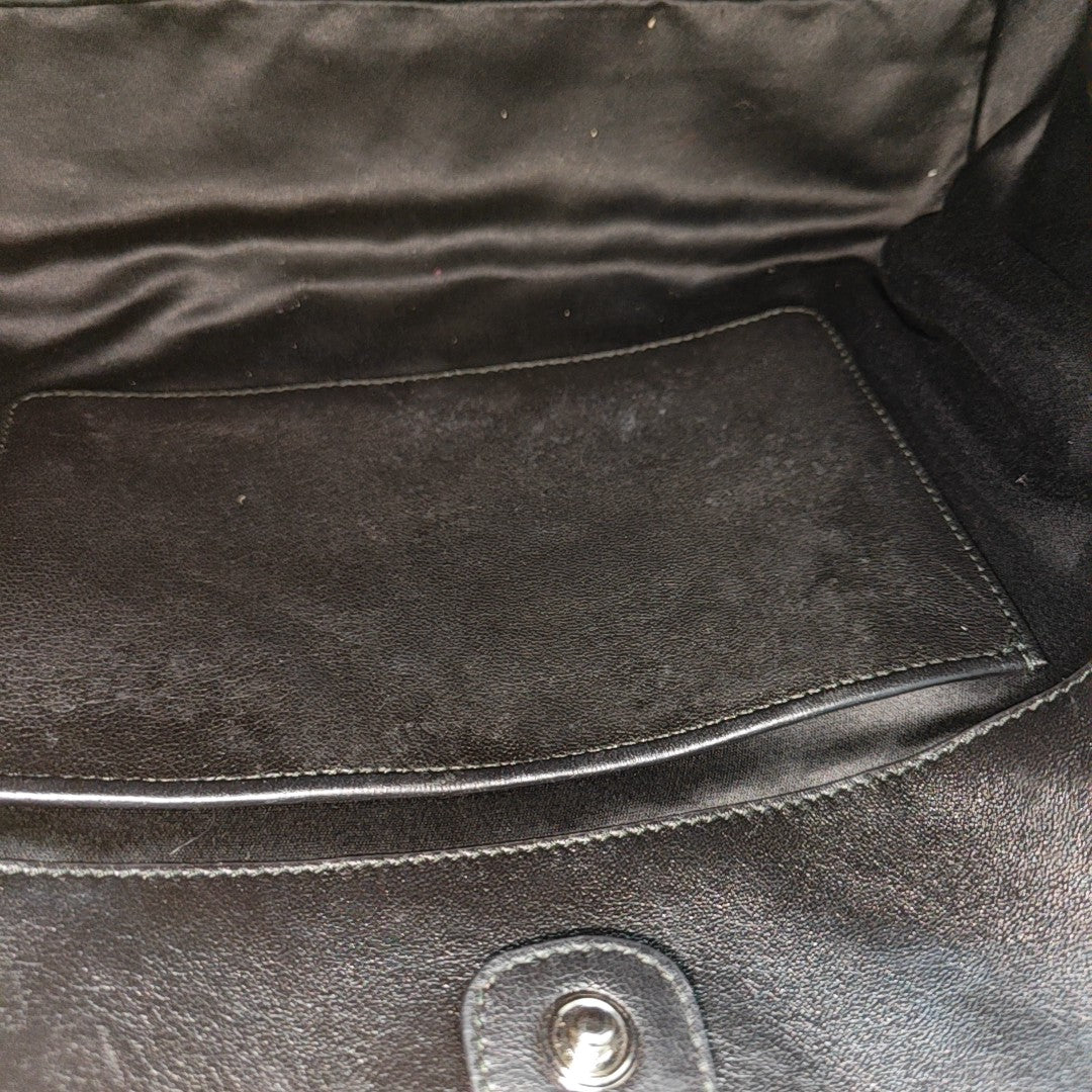 Lambskin Top Handle Bag Black