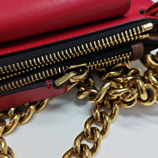 Calfskin Shoulder Bag Red