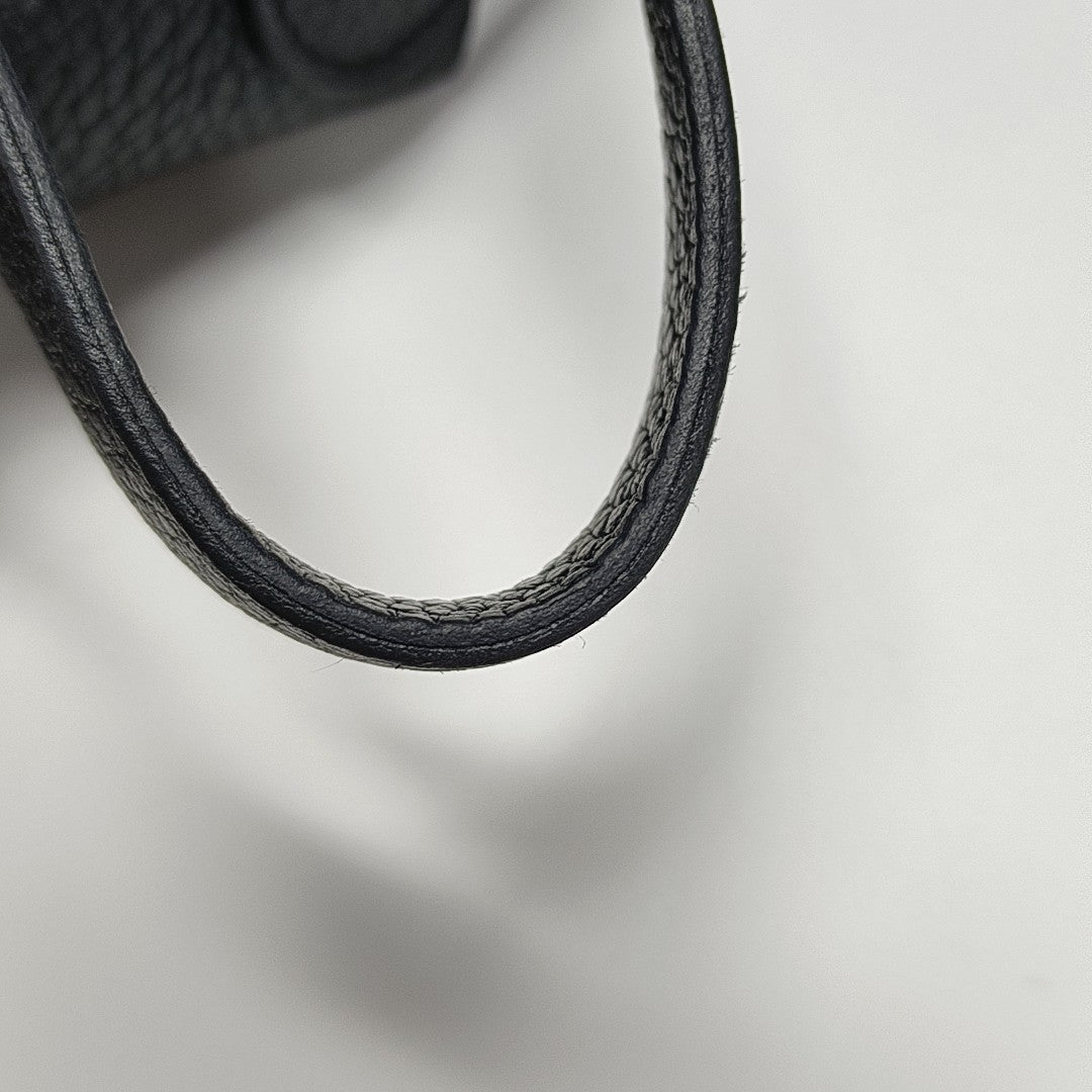 Authenticated pre-owned  Picotin Lock 22 Clemence Black - Bucket Bag at Looply