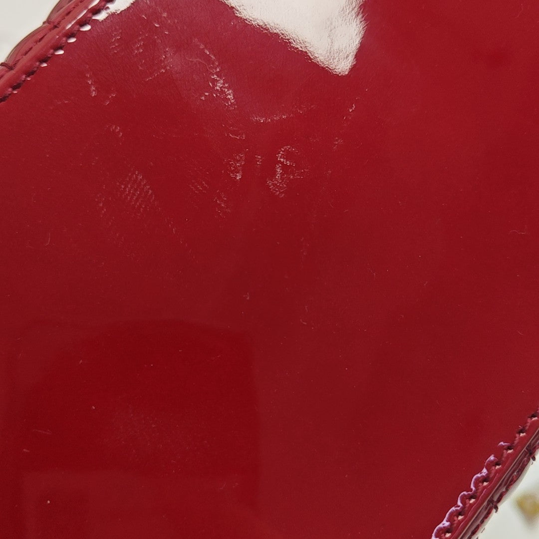 Lady Dior Medium Cannage Patent Leather Red