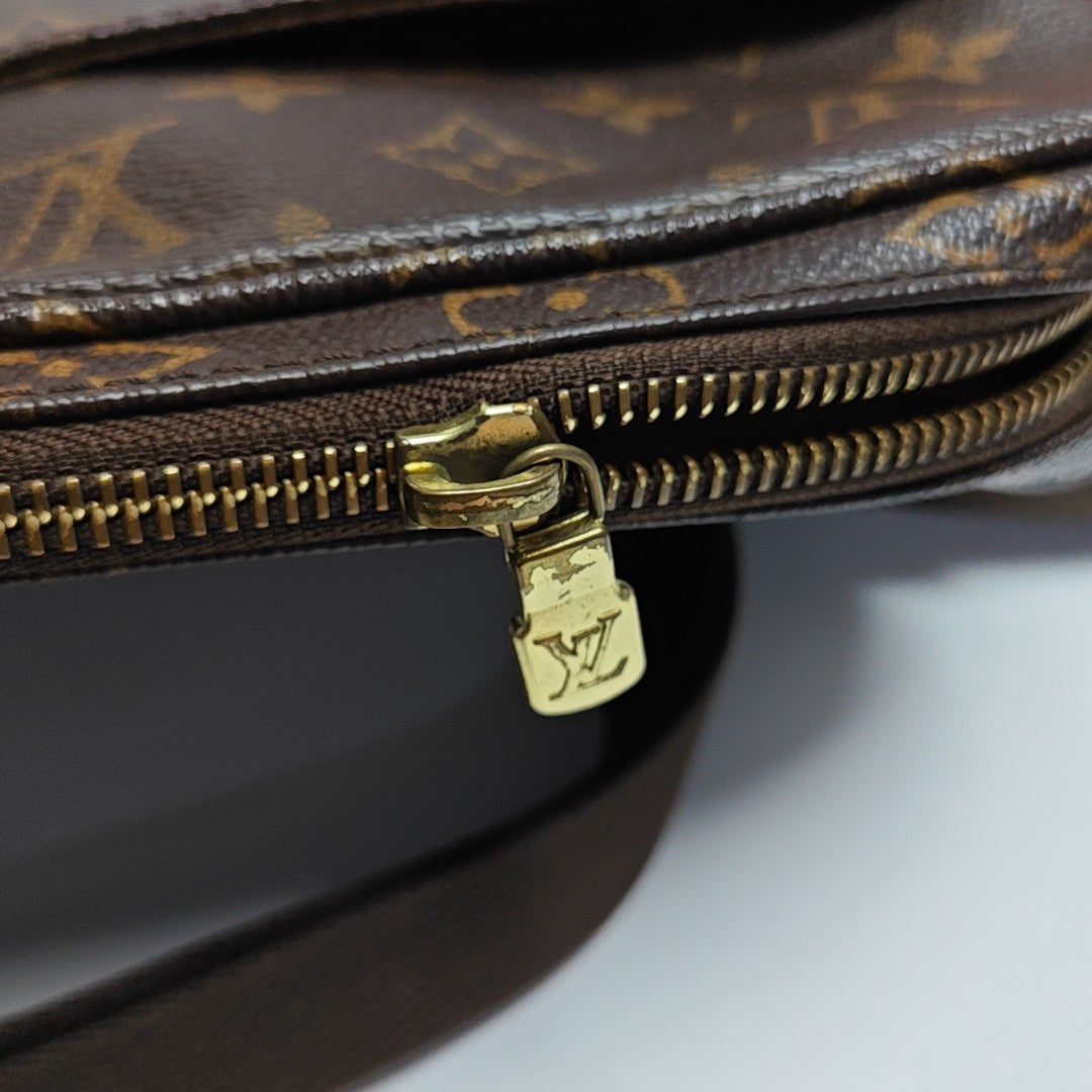 TROTTEUR Monogram Coated Canvas Brown