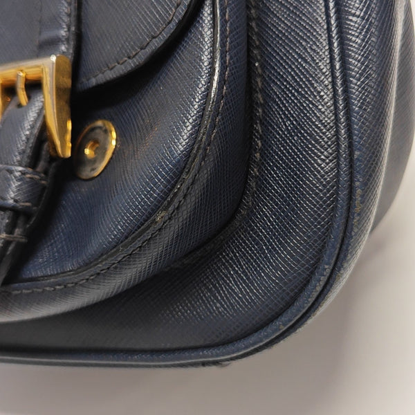 Saffiano Calfskin Shoulder Bag Blue