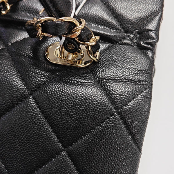 CLASSIC FLAP Small Quilted Grained Calfskin Black