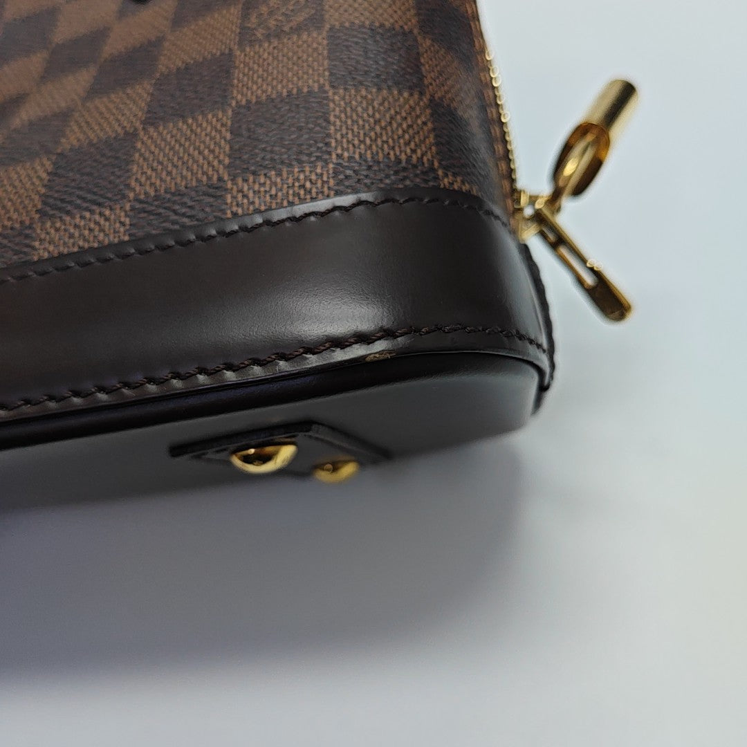 ALMA BB Damier Ebene Coated Canvas Brown