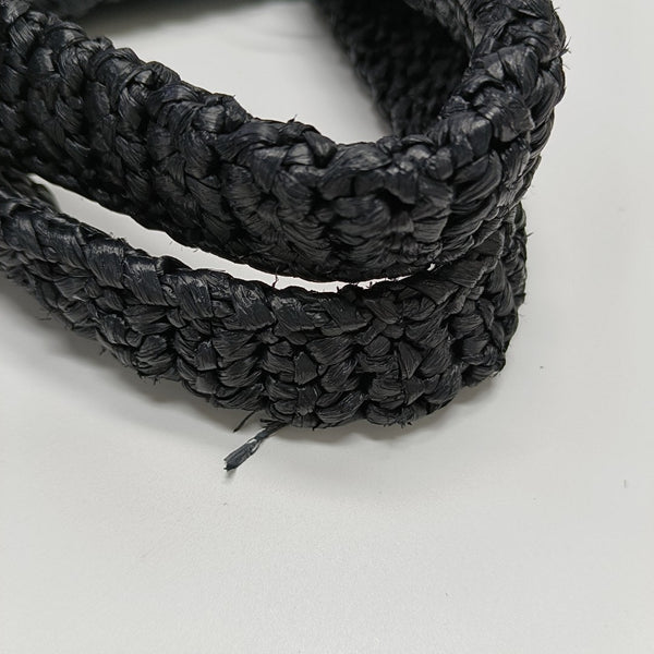 Straw Tote Bag Black