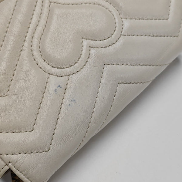 GG Marmont Mini Quilted Calfskin White