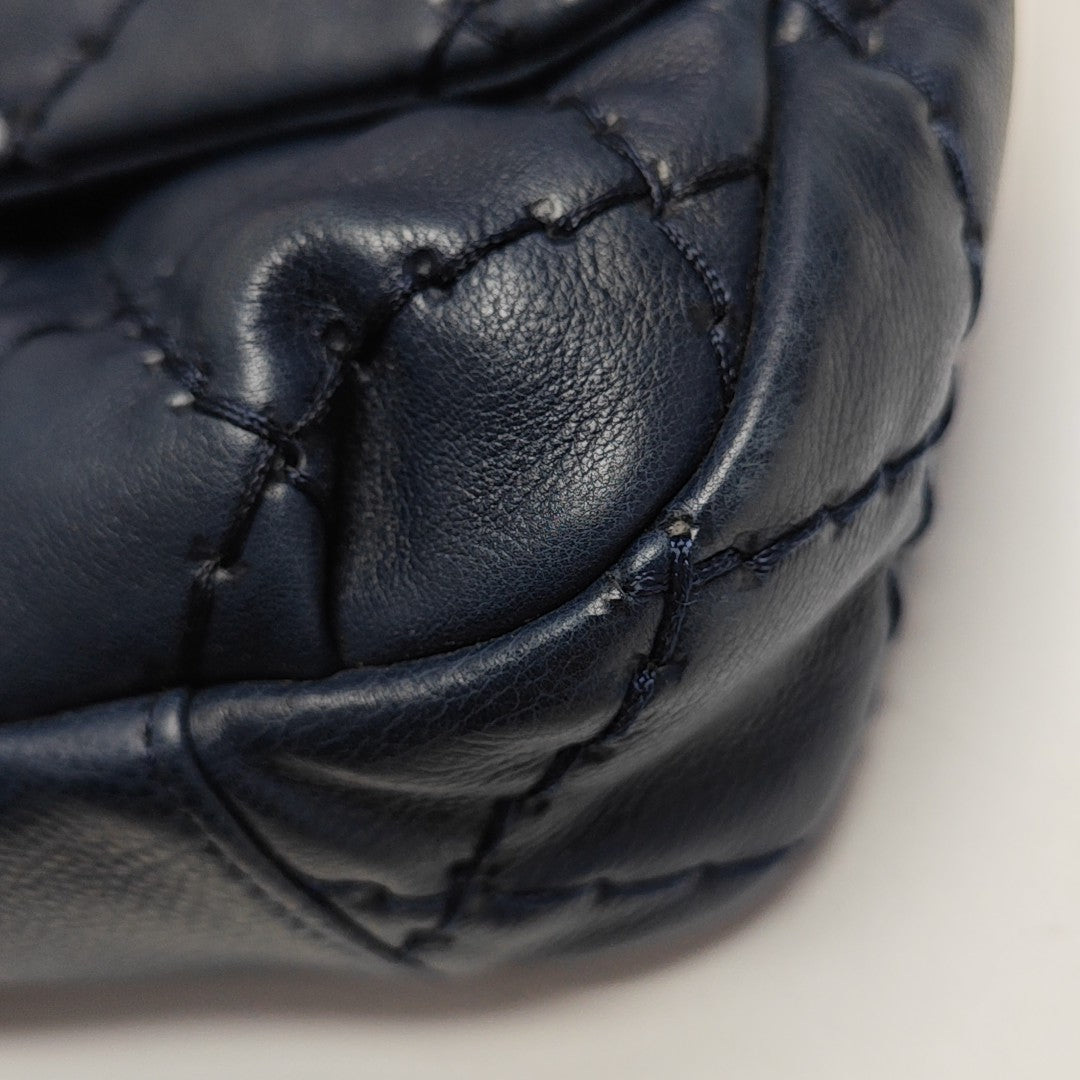 Quilted Calfskin Shoulder Bag Blue
